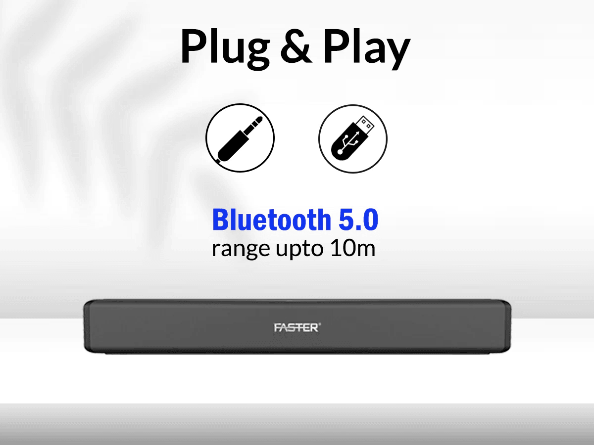 FASTER XB3000 2.0CH Bluetooth SoundBar 30w With Optical Connectivity